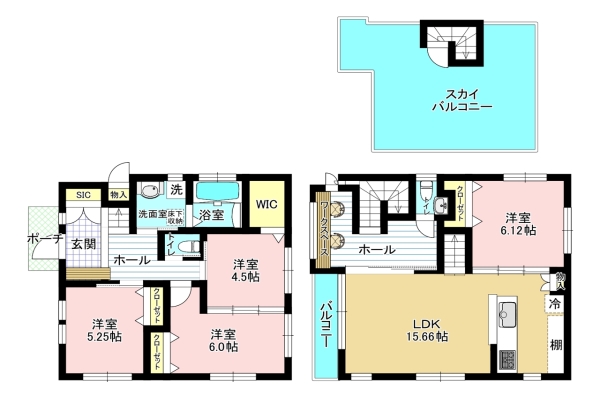 ◆ルーフバルコニーがある家・4LDK◆
